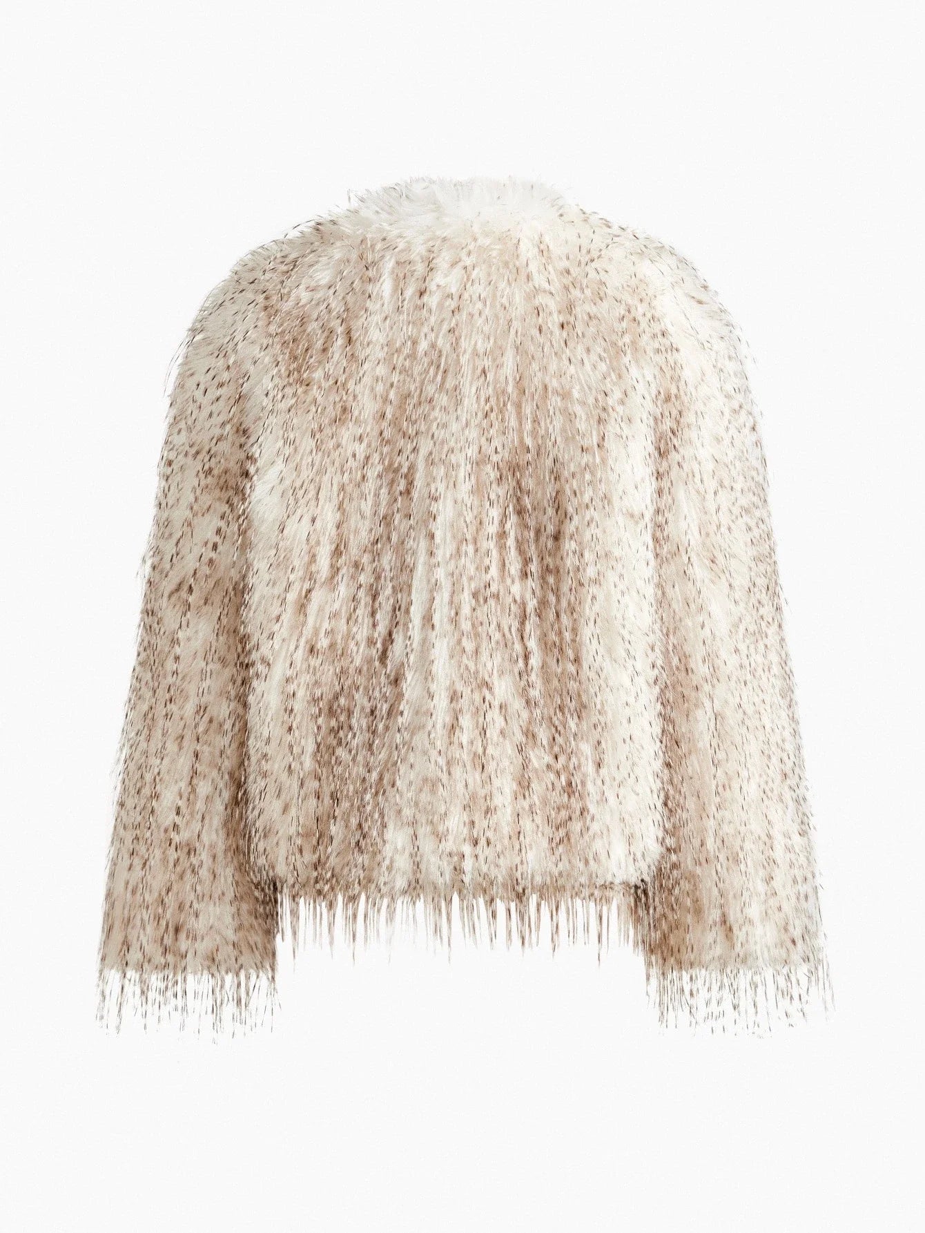 PREMIUM V NECK FAUX FUR COAT FALL WINTER