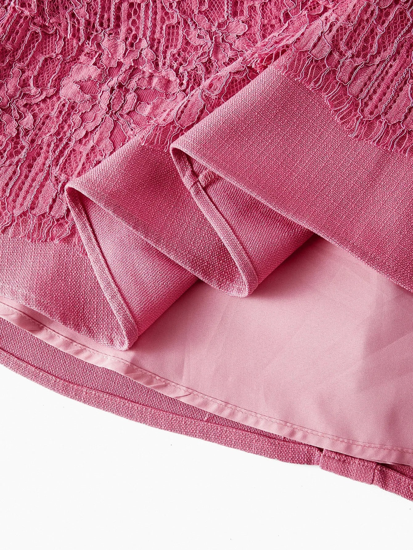 PREMIUM VNECK LACE BELTED ALINE DRESS