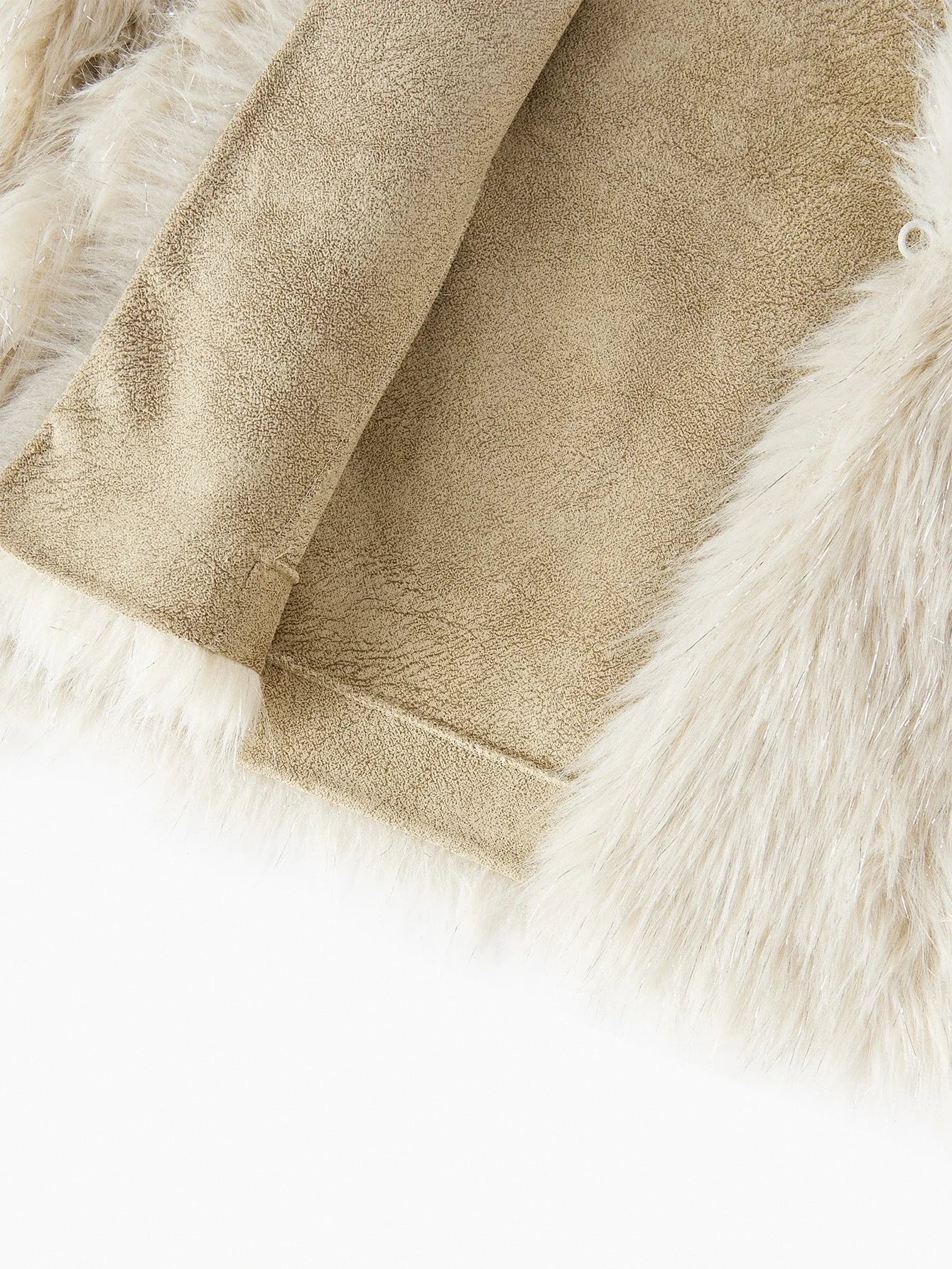 PREMIUM WATERFALL COLLAR FAUX FUR COAT AUTUMNWINTER