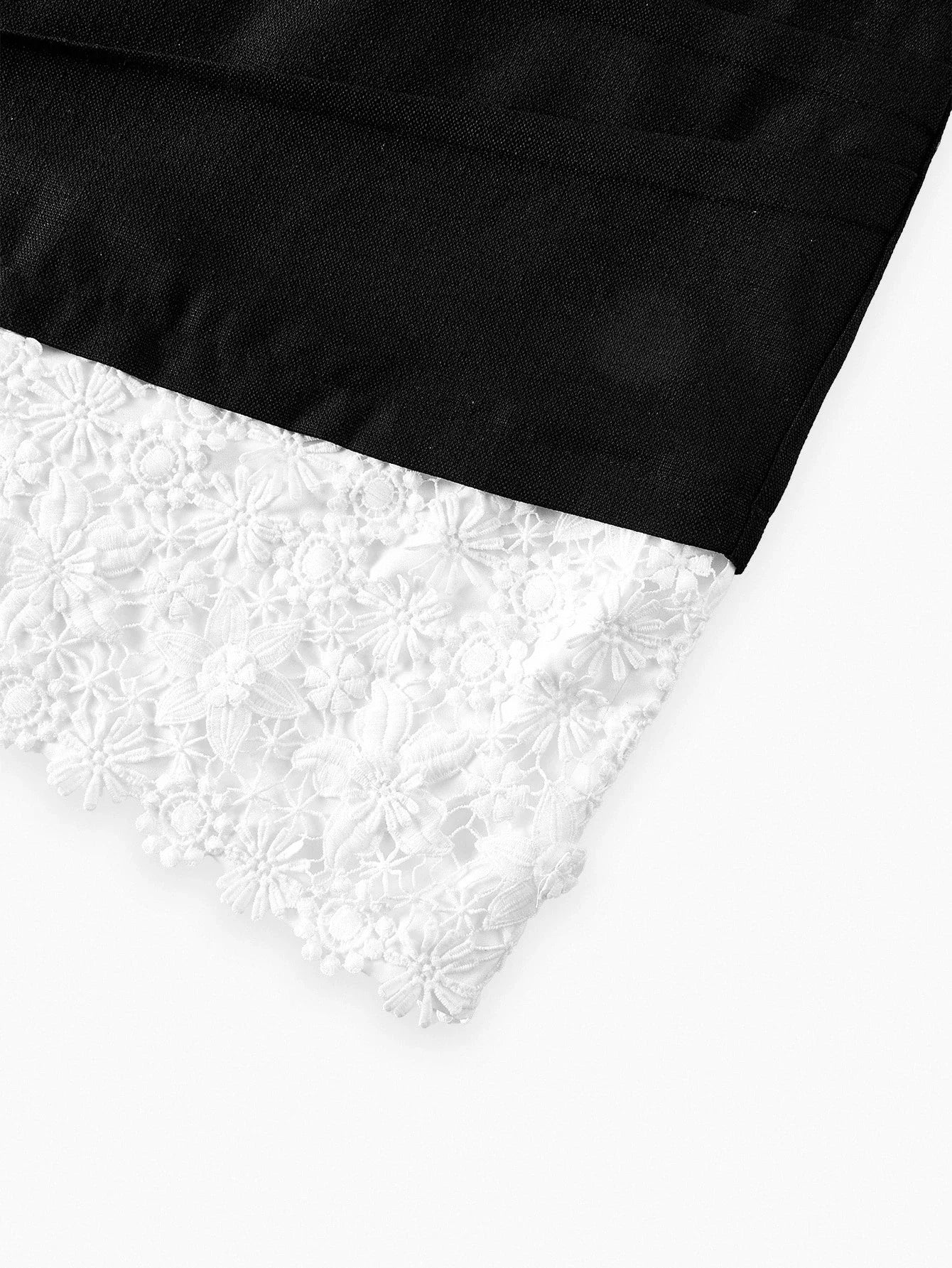 PREMIUM WATERSOLUBLE 3D EMBROIDERED 2 IN 1 COLLAR DECOR COLLEGIATE STYLE ELEGANT WOMEN SHORT DRESS