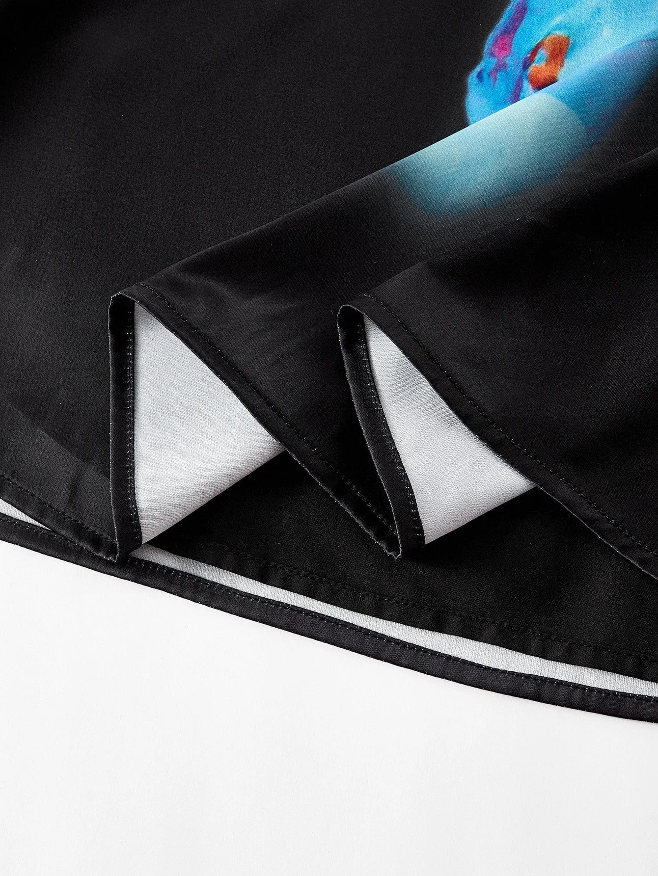 PREMIUM WOMENS MIDLENGTH BUTTERFLY PRINTED LOOSE COWL COLLAR DRESS WITHOUT BELT