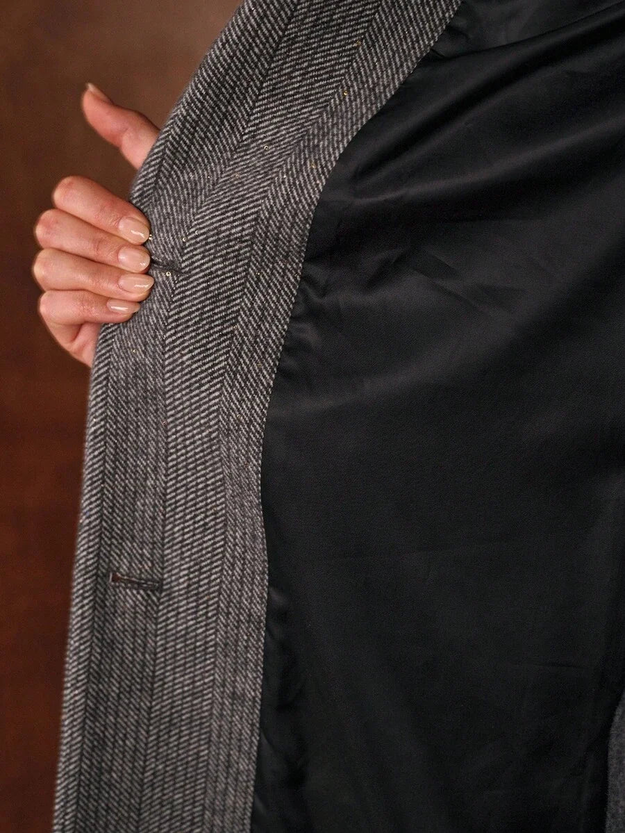 PREMIUM WOOL EMBROIDERY BUTTON UP OVERCOAT