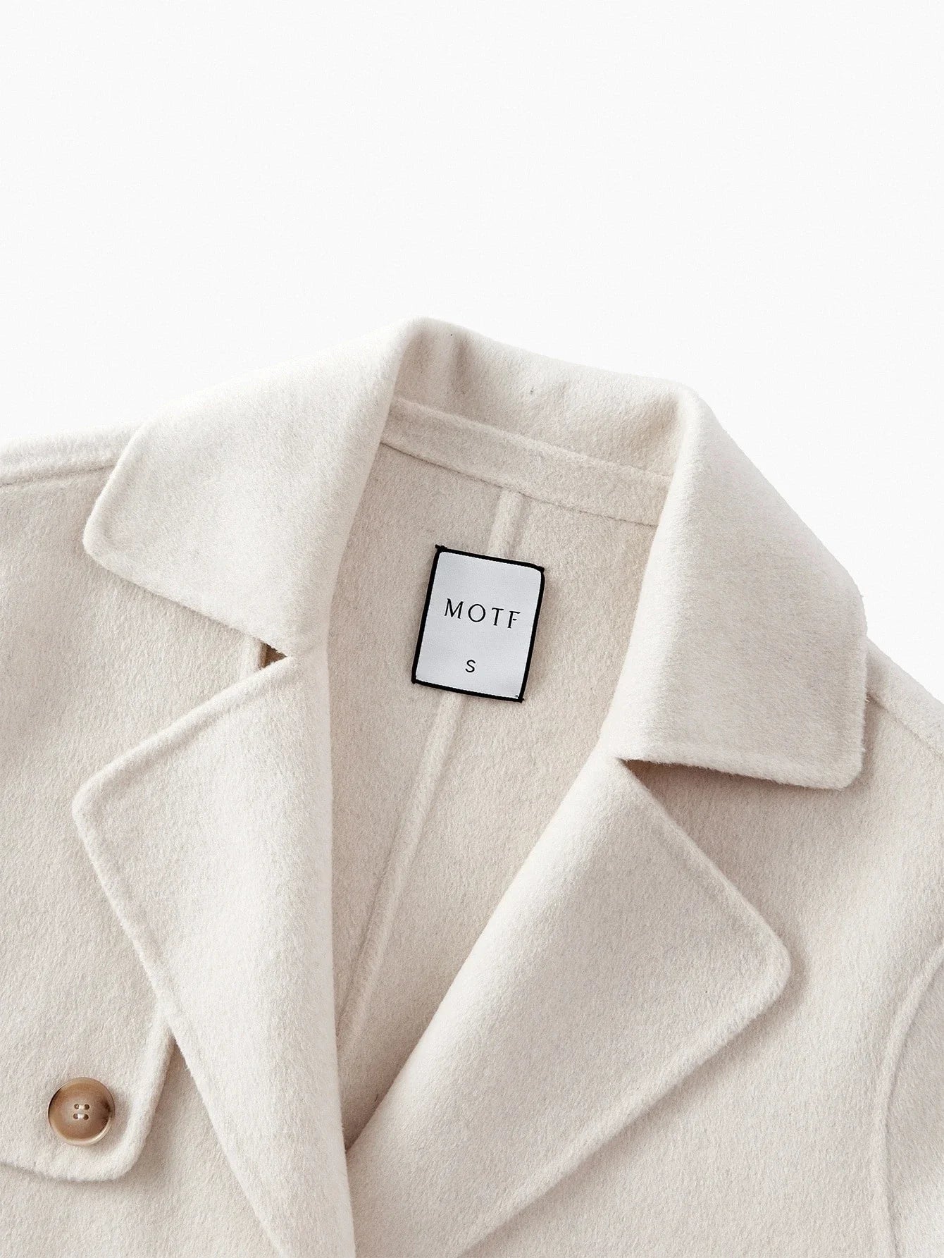 PREMIUM WOOL EMBROIDERY LAPEL COLLAR BUCKLE BELTED OVERCOAT