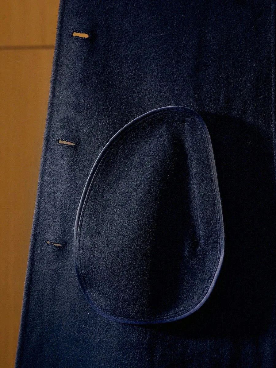 PREMIUM WOOL SINGLE BREASTED PLACKET BELTED OVERCOAT