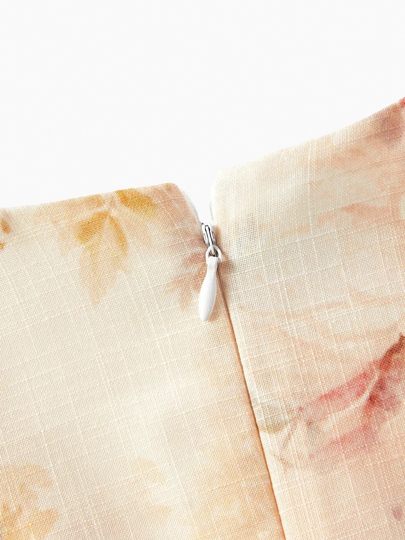 PREMIUM WOVEN FLORAL PRINT VNECK DRESS WITH GOLDEN LACE TRIM ELEGANT CASUAL VACATION EVERYDAY DRESS