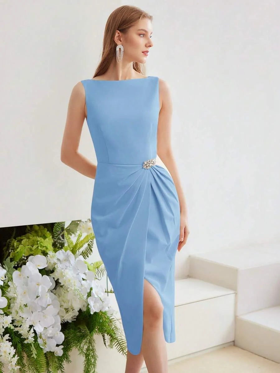 PREMIUM WRAP FOLD PLEATED DRESS