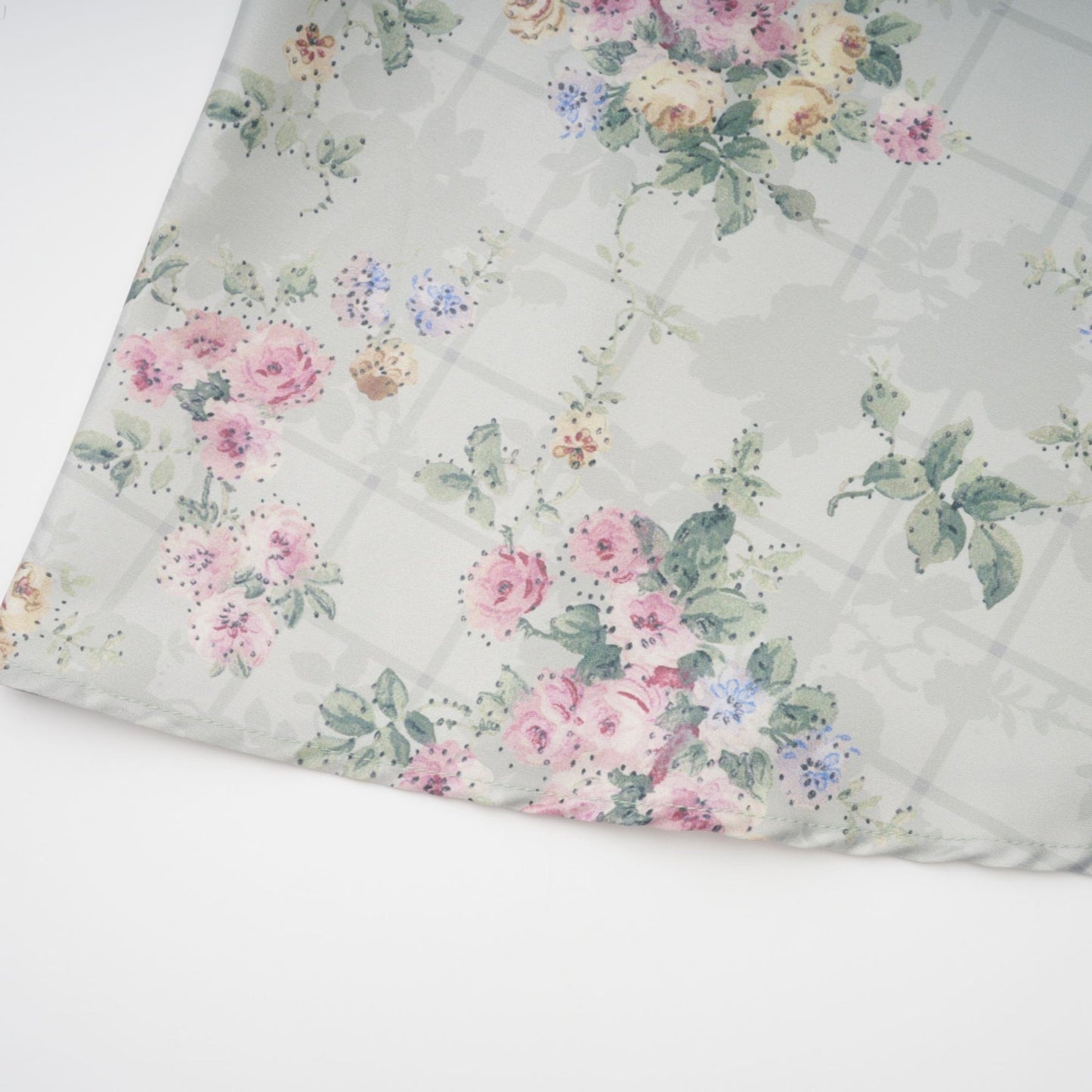 Prunelle sagegreen floralprint shirred midi dress