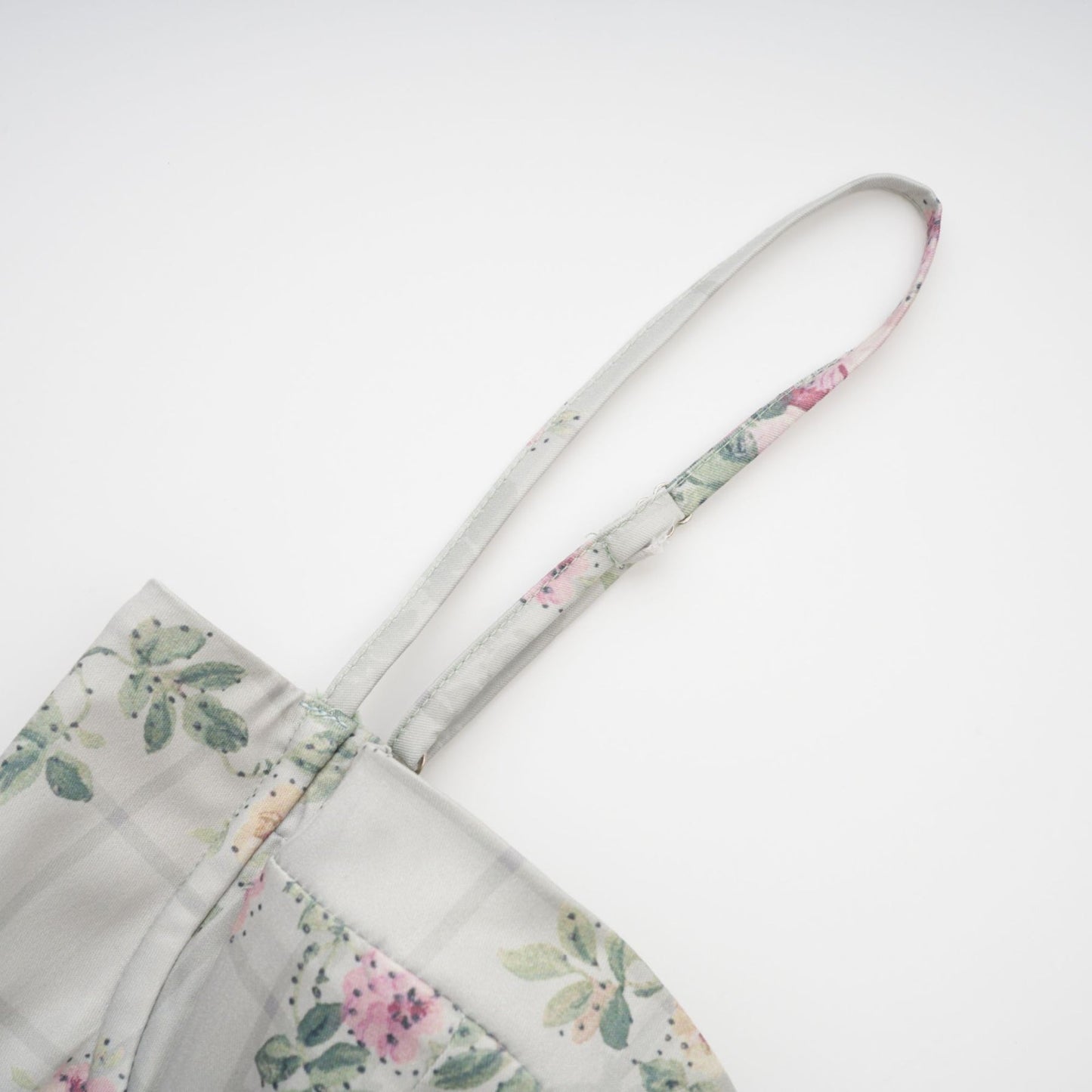Prunelle sagegreen floralprint shirred midi dress