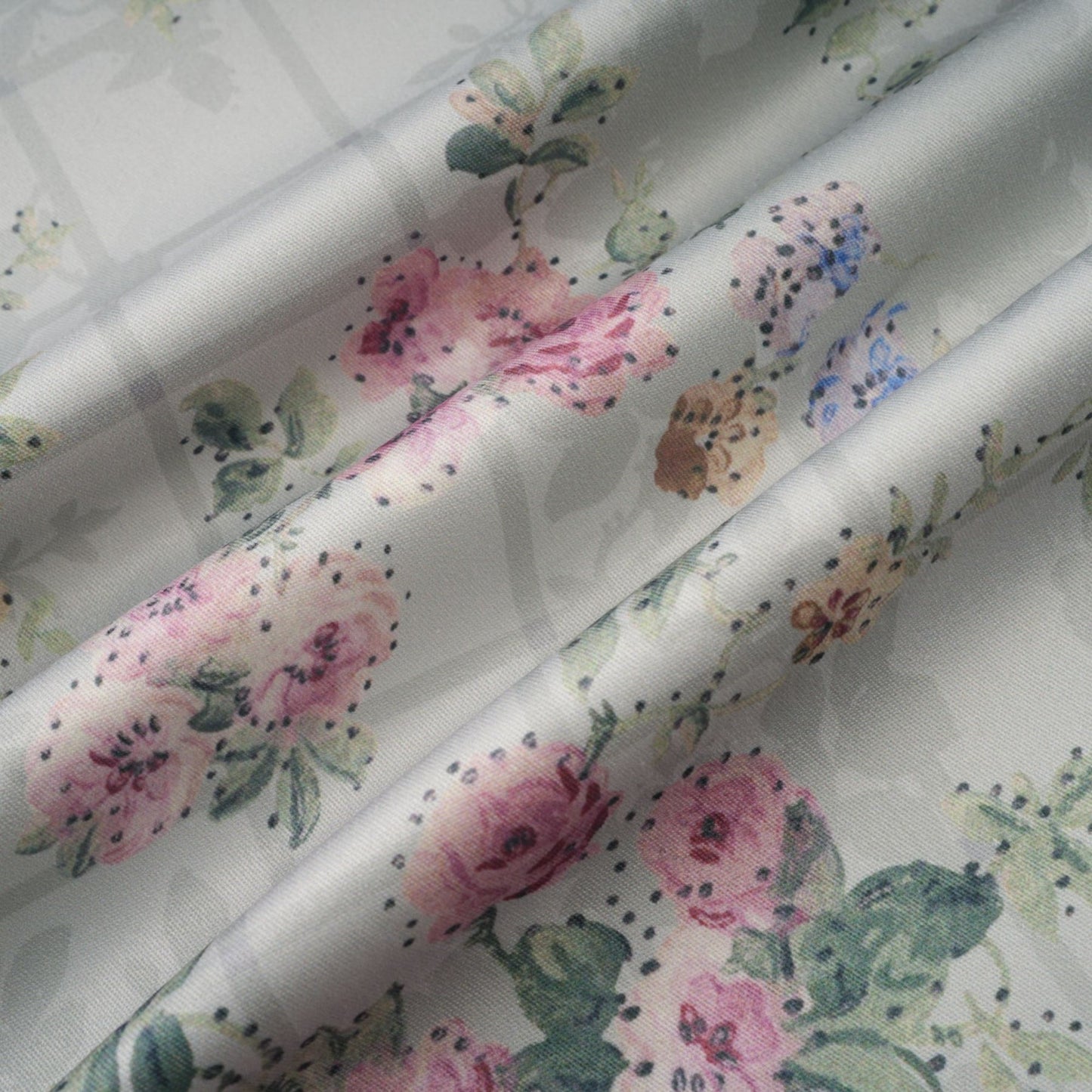 Prunelle sagegreen floralprint shirred midi dress