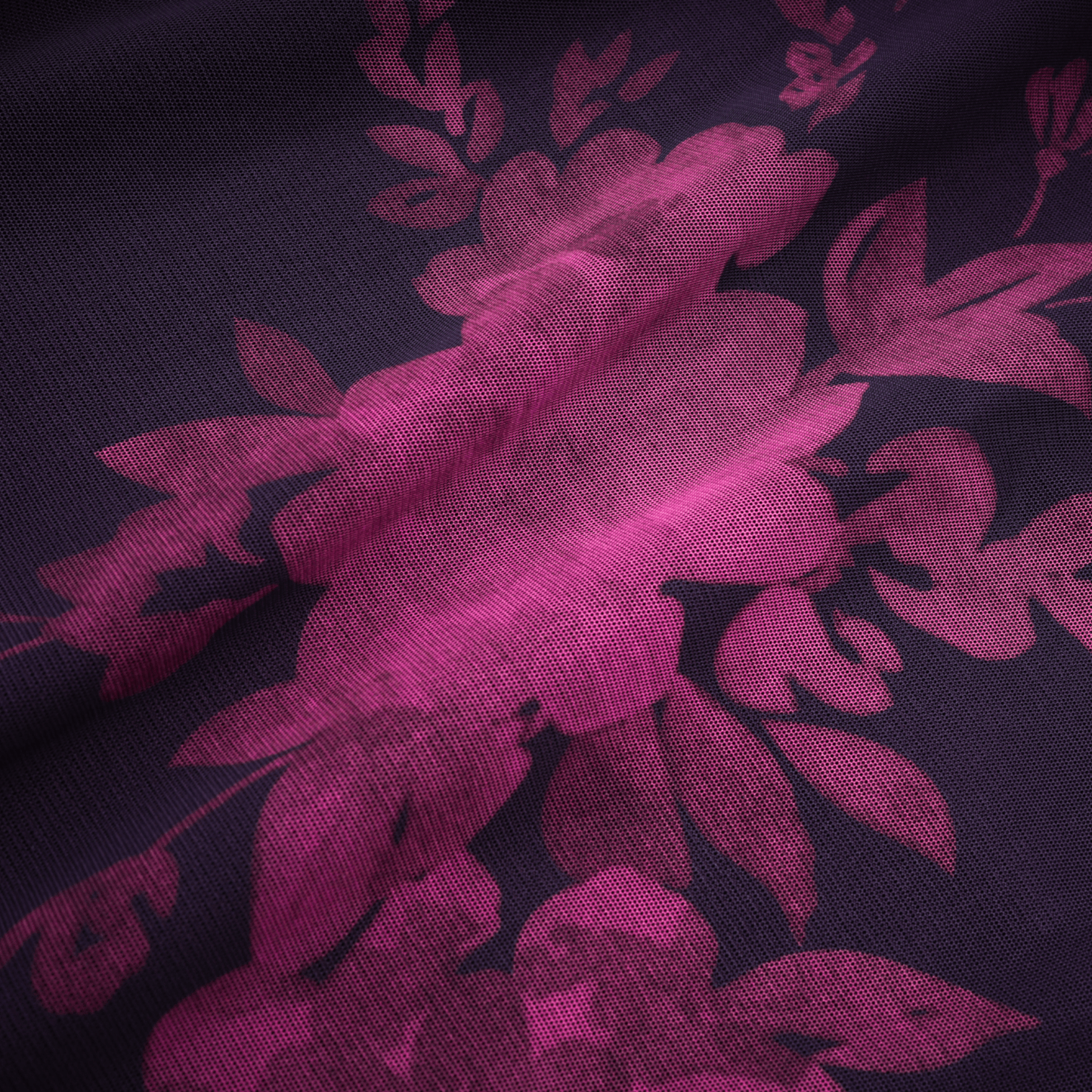 Isabel Floral Midi Dress in Vibrant Purple with Spaghetti Straps & Lace Trims