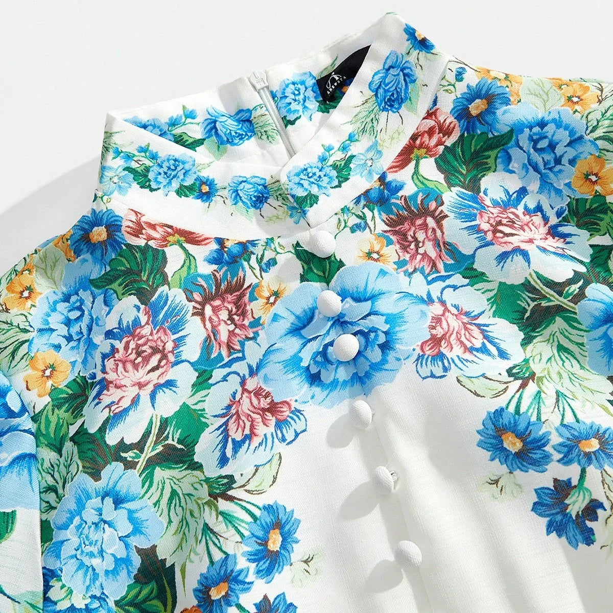 Romantic amp Elegant Floral Print ButtonDown Long Sleeve Dress For Women Suitable For Spring amp