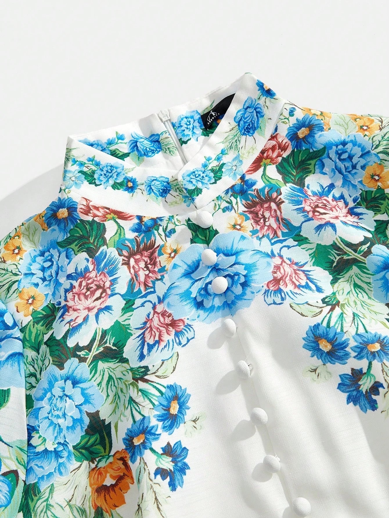 Romantic amp Elegant Floral Print ButtonDown Long Sleeve Dress For Women Suitable For Spring amp