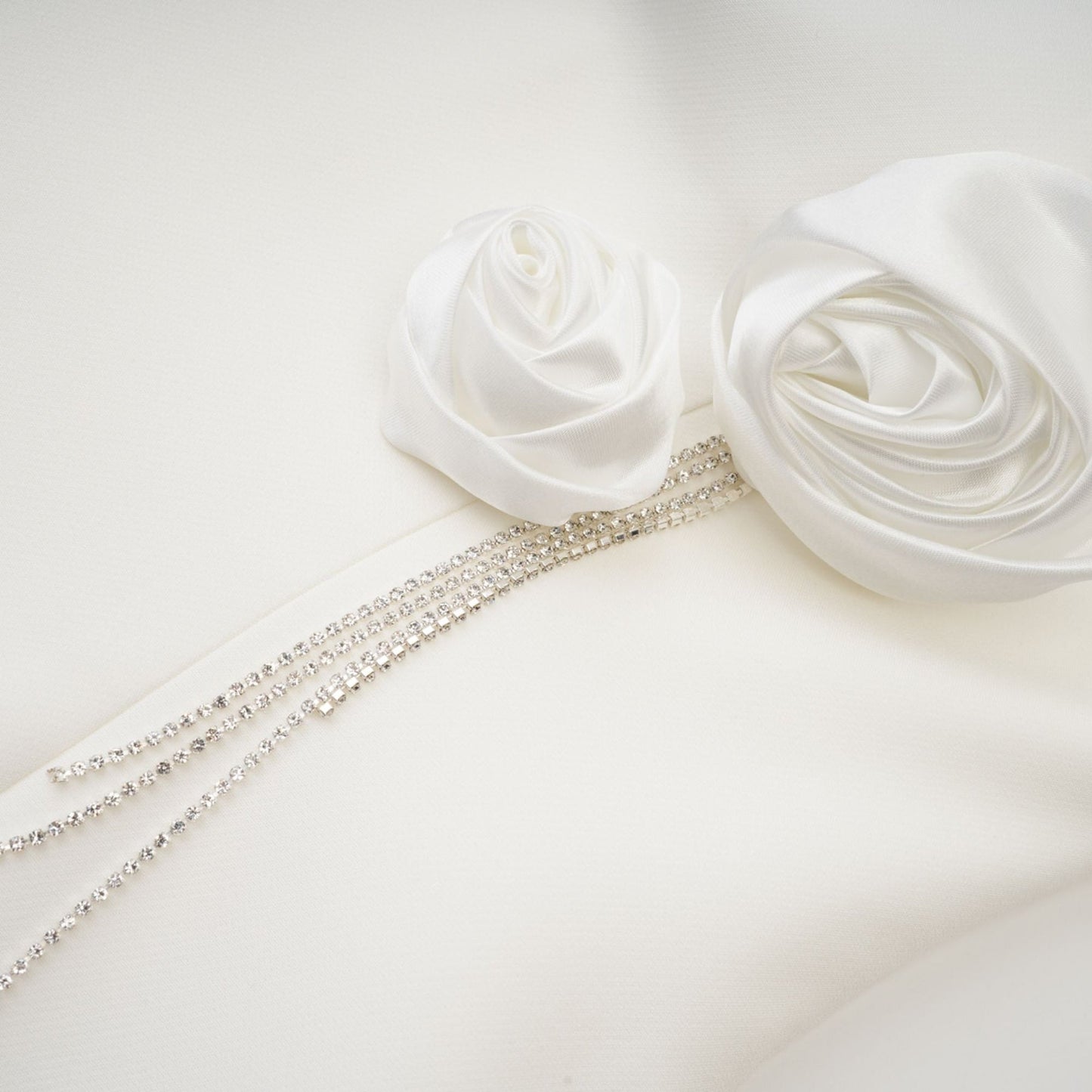 Rosalie white fauxflower mini dress