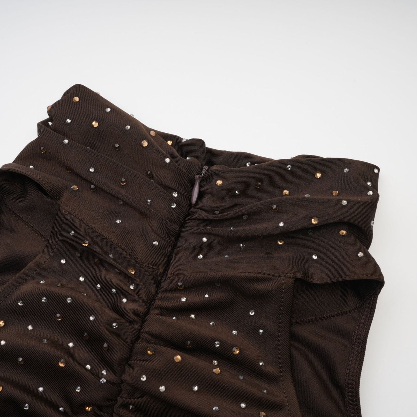 RoseSuzette brown crystalembellished bodysuit