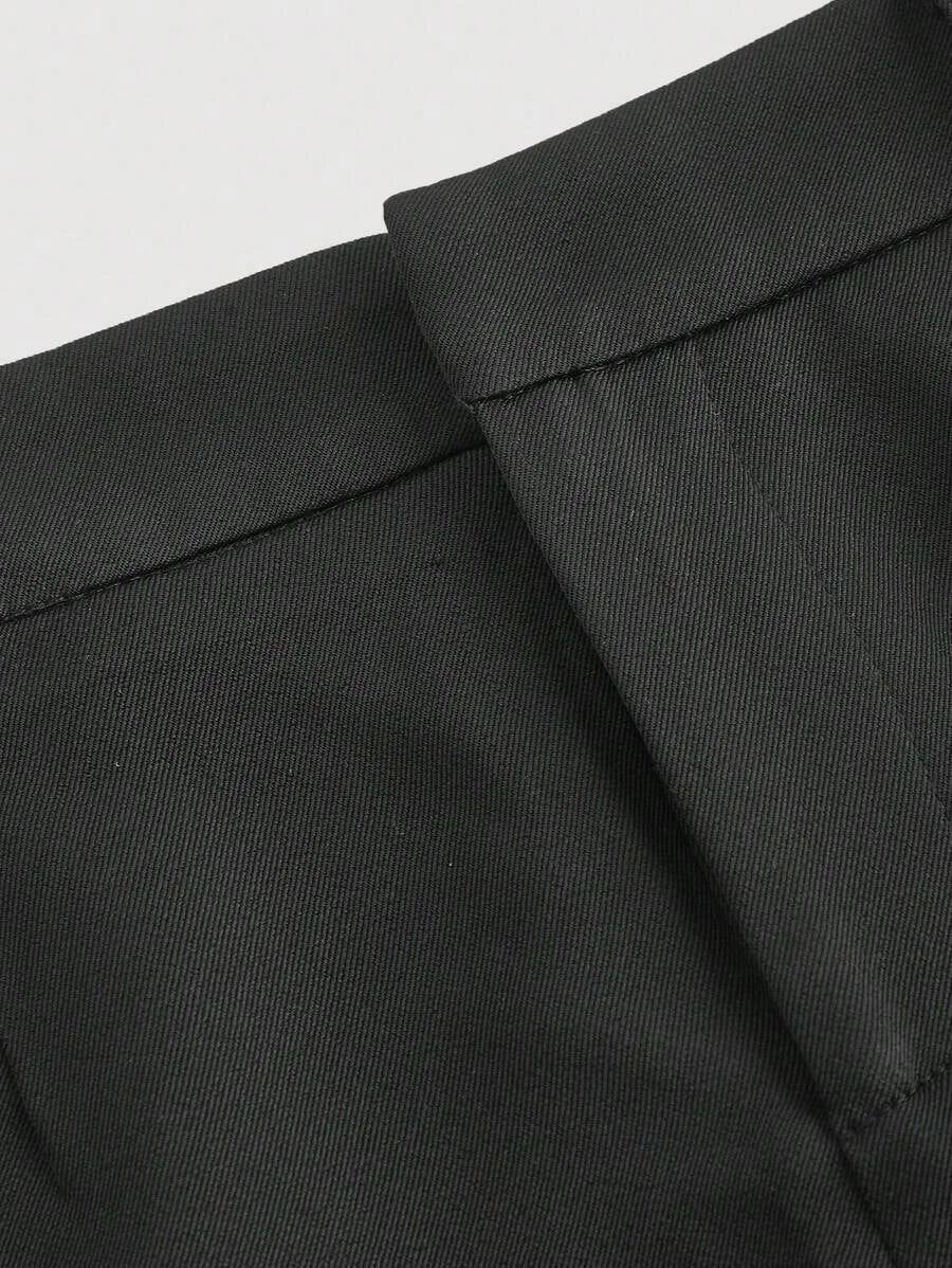 Saia Preta Simples de Cintura Baixa Versátil Saia Elegante e Versátil Roupa de Dia dos Namorados