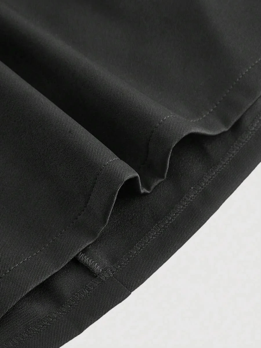 Saia Preta Simples de Cintura Baixa Versátil Saia Elegante e Versátil Roupa de Dia dos Namorados