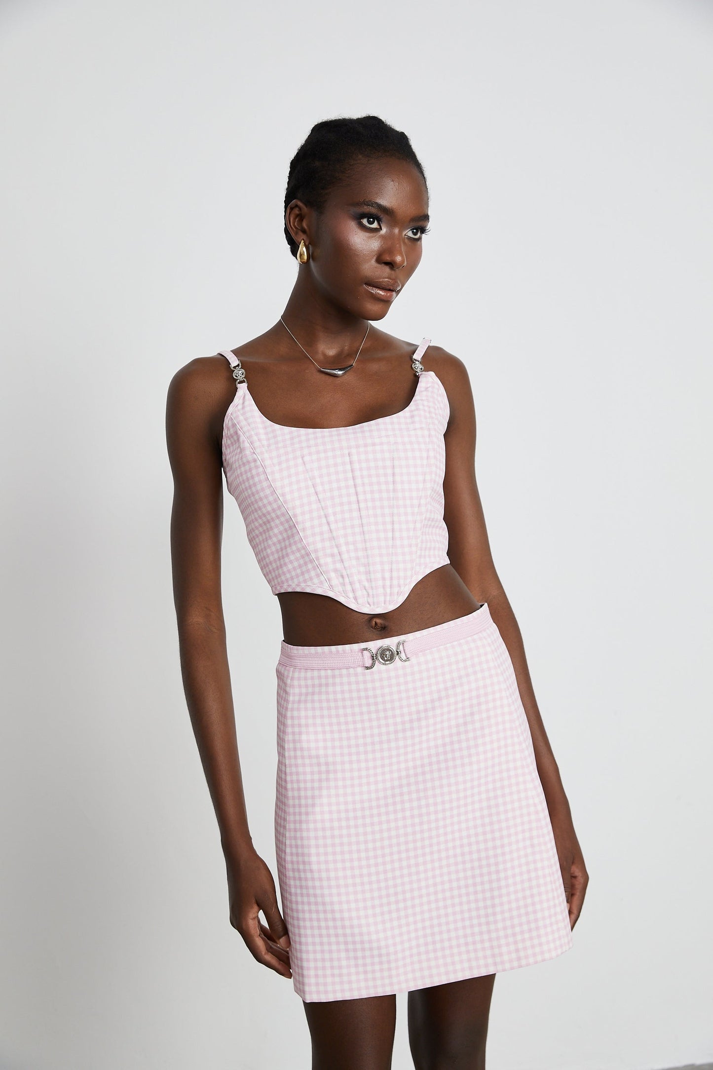 Sandrine ginghamcheck top skirt matching set