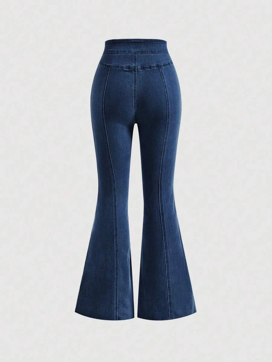 Seam Front Flare Leg Jeans