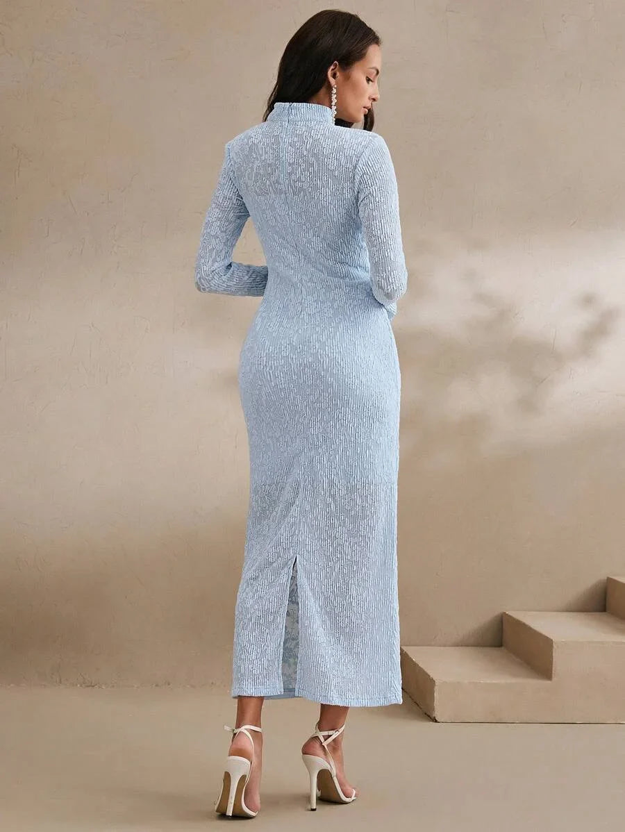 Sexy Elegant Fitted Waist Long Dress For Women Apricot Color Spring Summer Festival Casual Vacation