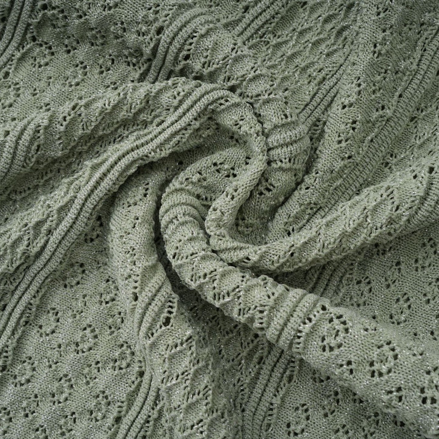 Siena green shirred crochetknit maxi dress
