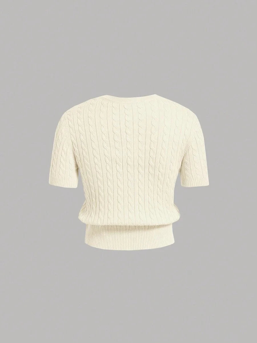 Soft Cable Knit Sweater For Women SpringSummer