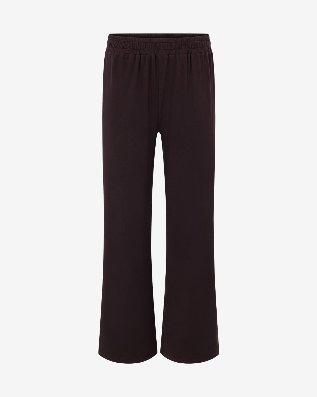 Soft flannel lounge pants with elastic waistband - Brown