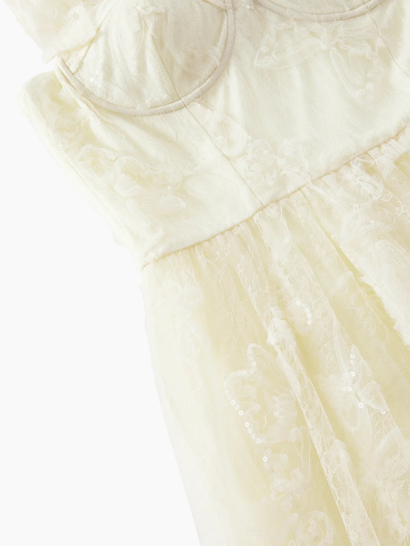 Soiréza CONTRAST MESH EMBROIDERY COCKTAIL DRESS