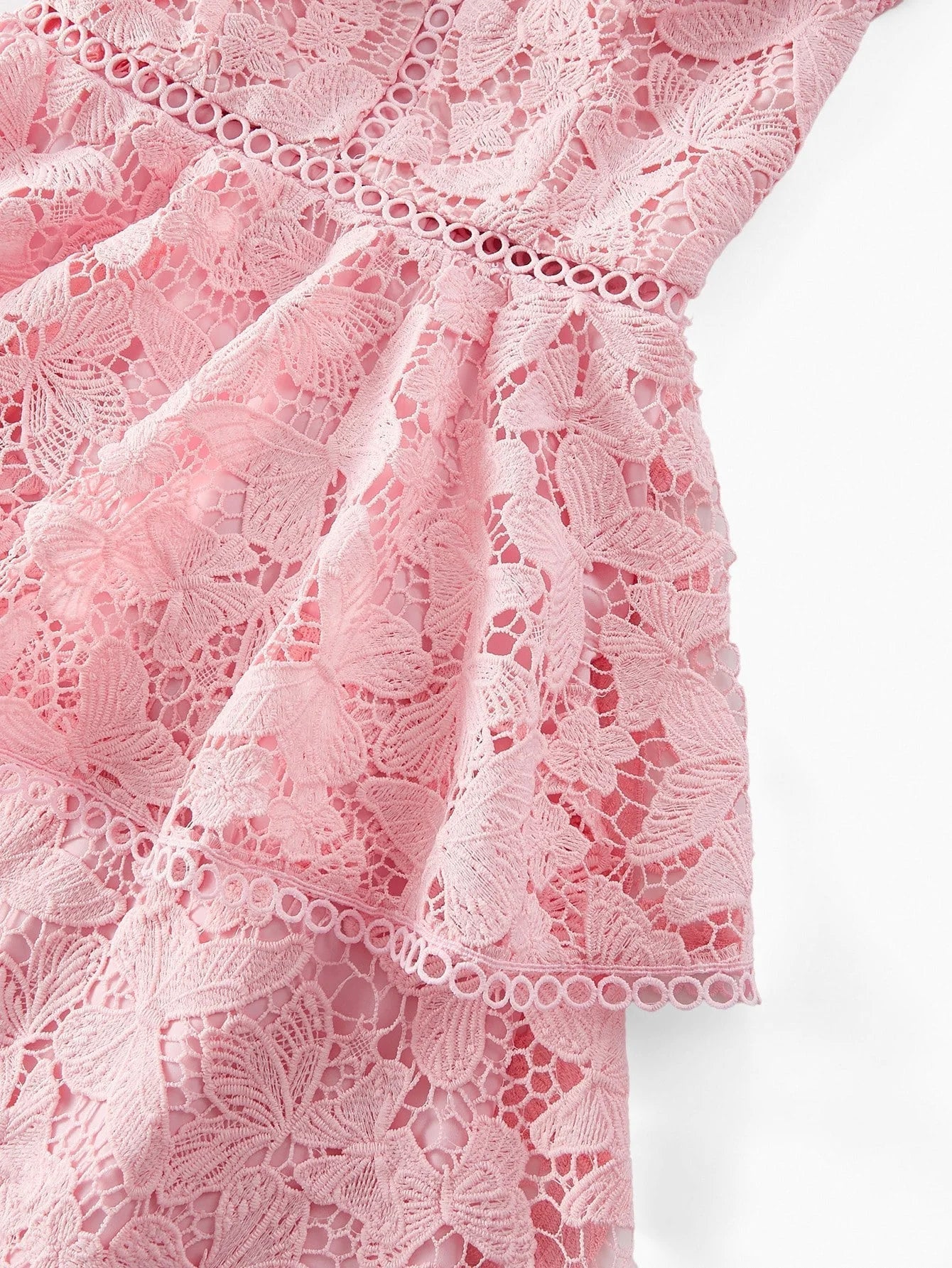 Soiréza LACE RUFFLE TRIM COCKTAIL DRESS