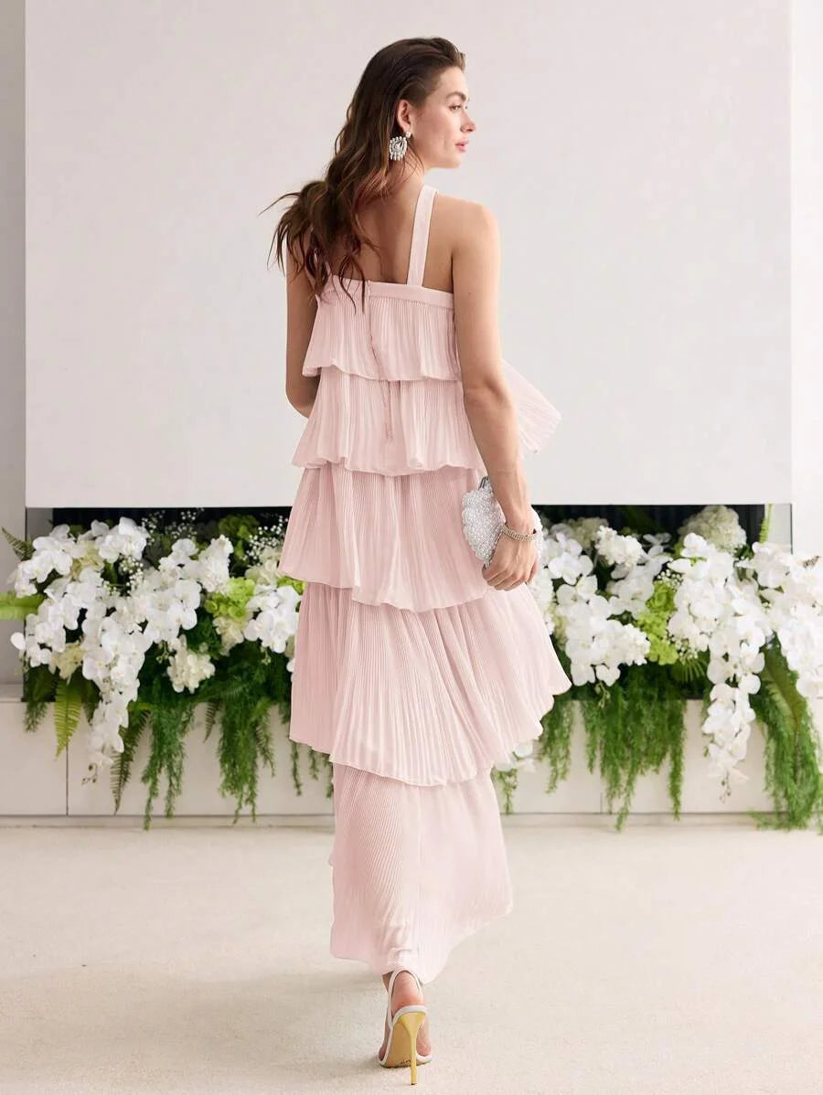 Soiréza TIERED LAYER ZIPPER DRESS