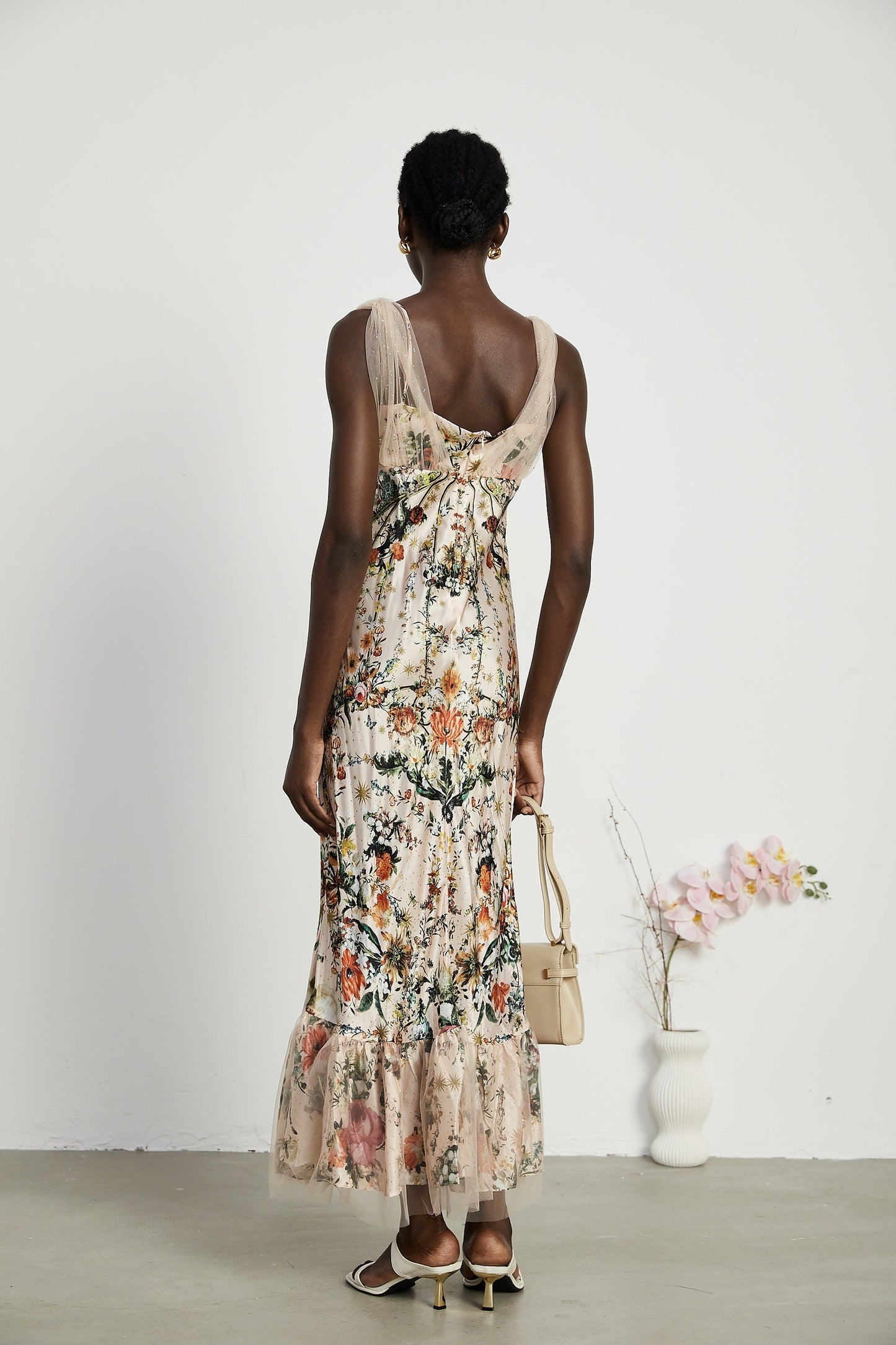 Solada embellished floralprint maxi dress