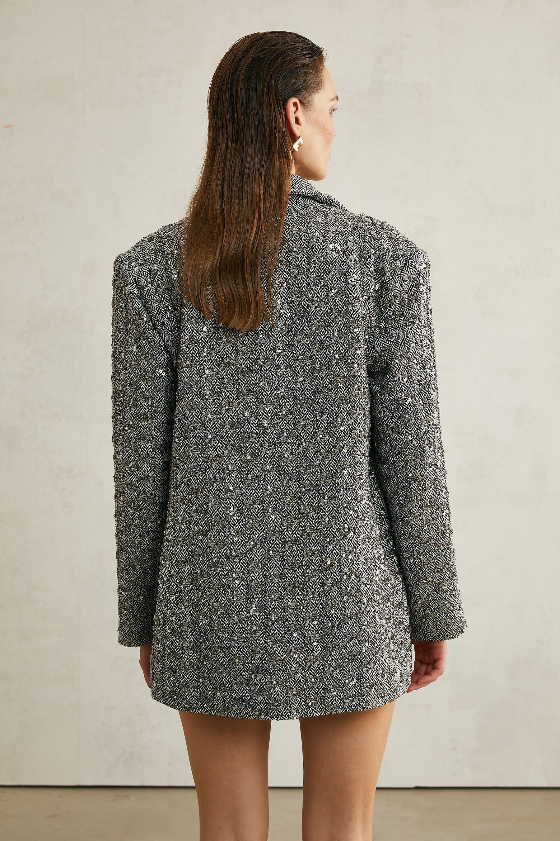 Solène herringboneprint blazer