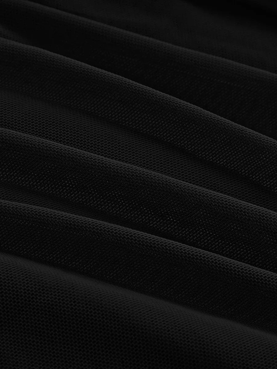 Solid Ruched Bodycon Black Summer Skirt