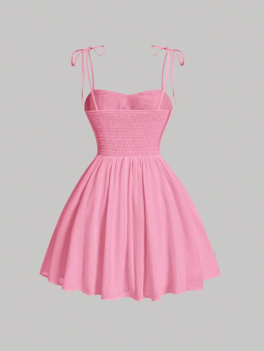 Solid Ruched Bust Cami Dress