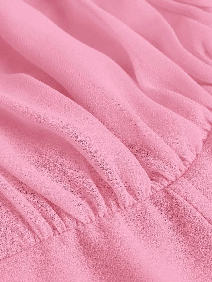 Solid Ruched Bust Cami Dress