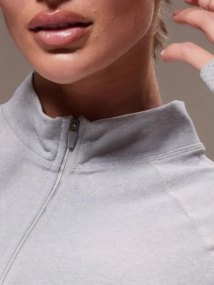 Sport High Neck Long Sleeve Seamless Fitted Zip Sport Jacket High Waisted Stretch Flared Leggings