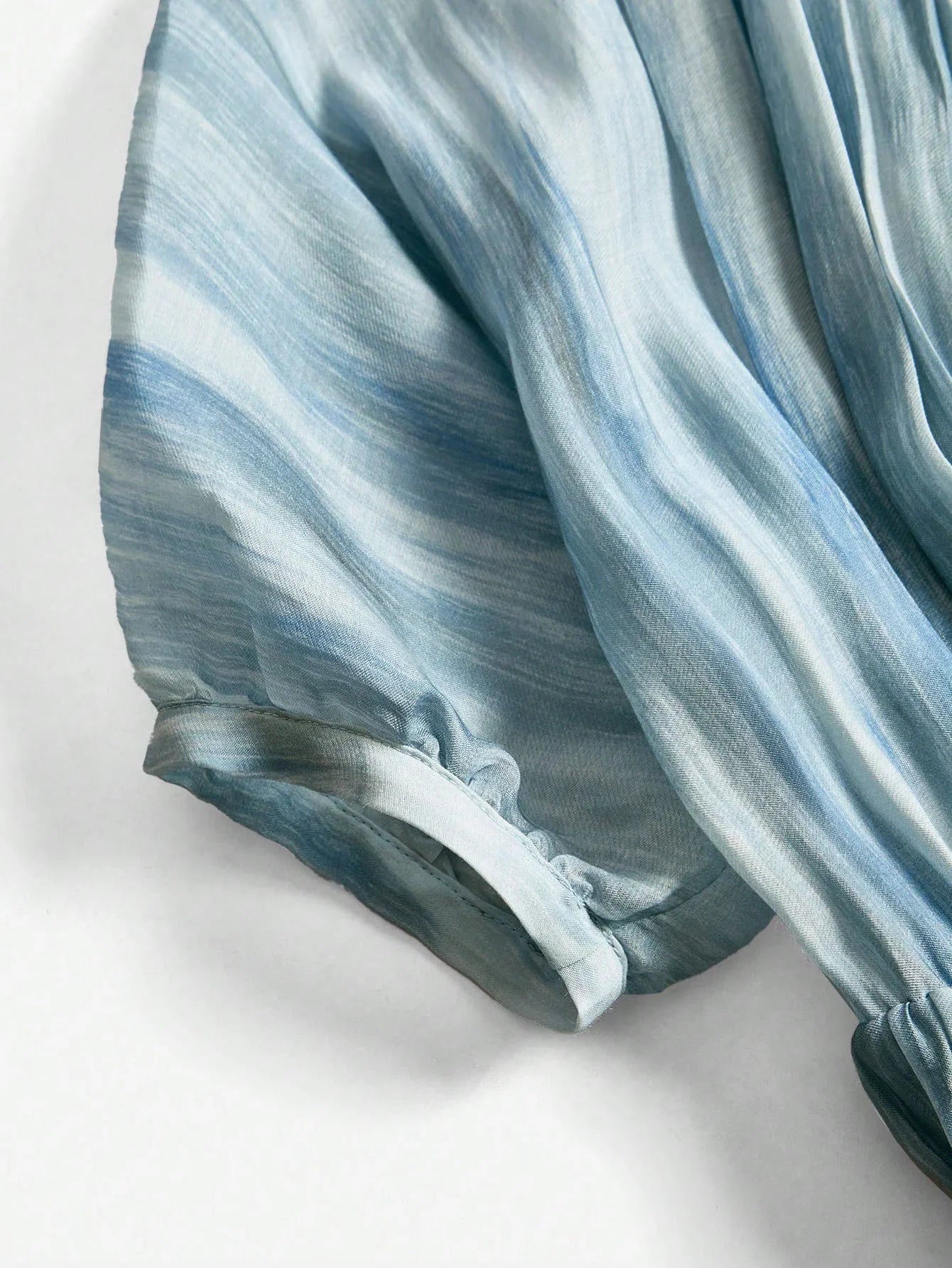 Spring Design Elegant Pleated Tie Dye Women Dress Dress Blouse
