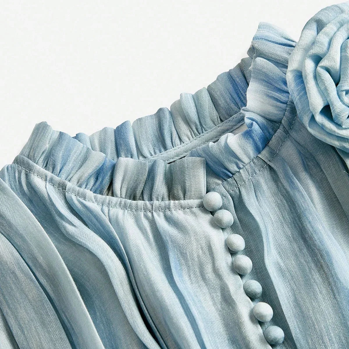 Spring Design Elegant Pleated Tie Dye Women Dress Dress Blouse