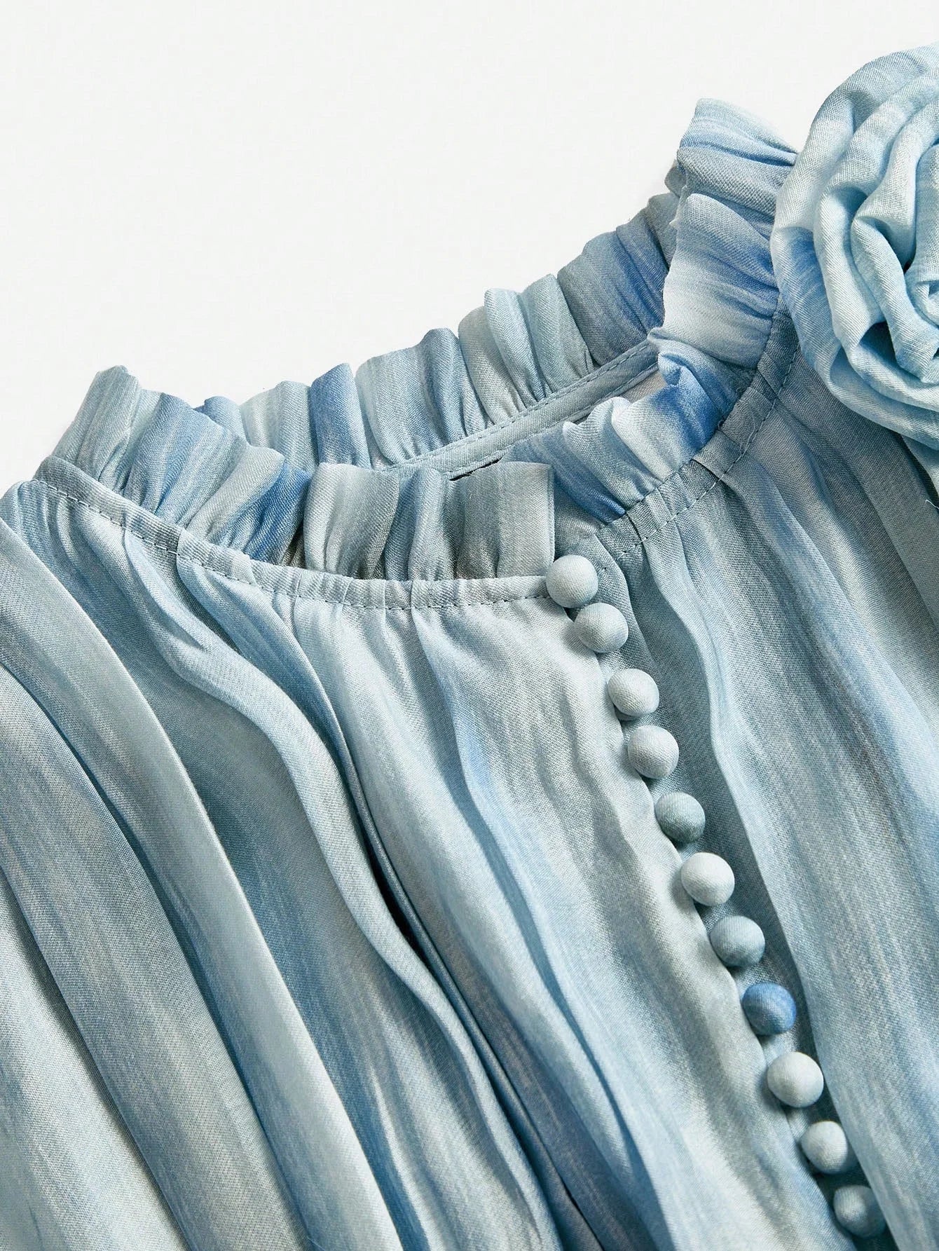 Spring Design Elegant Pleated Tie Dye Women Dress Dress Blouse