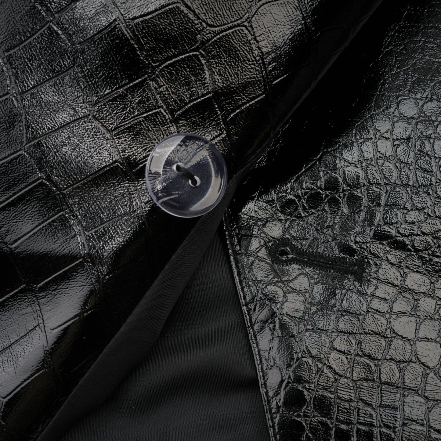 Stylish black leather jacket with cinched waist named Elodie