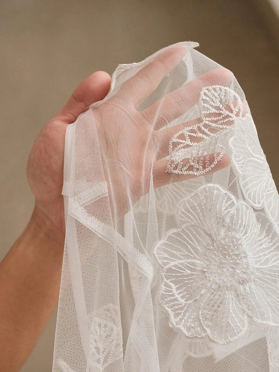 Summer Holiday Casual Festival Vacation Holiday Elegant Embroidered Floral Beaded White Organza