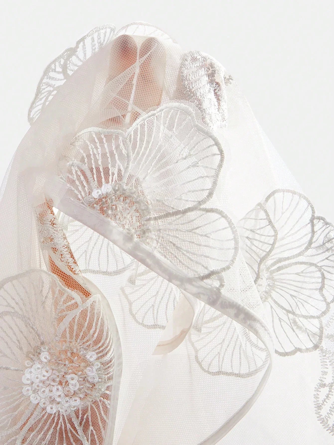Summer Holiday Casual Festival Vacation Holiday Elegant Embroidered Floral Beaded White Organza