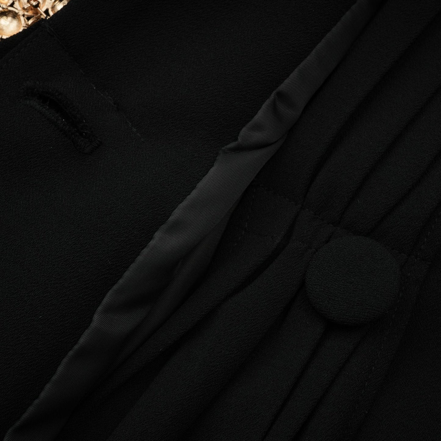 Suzanne black pleated jacket trousers matching set