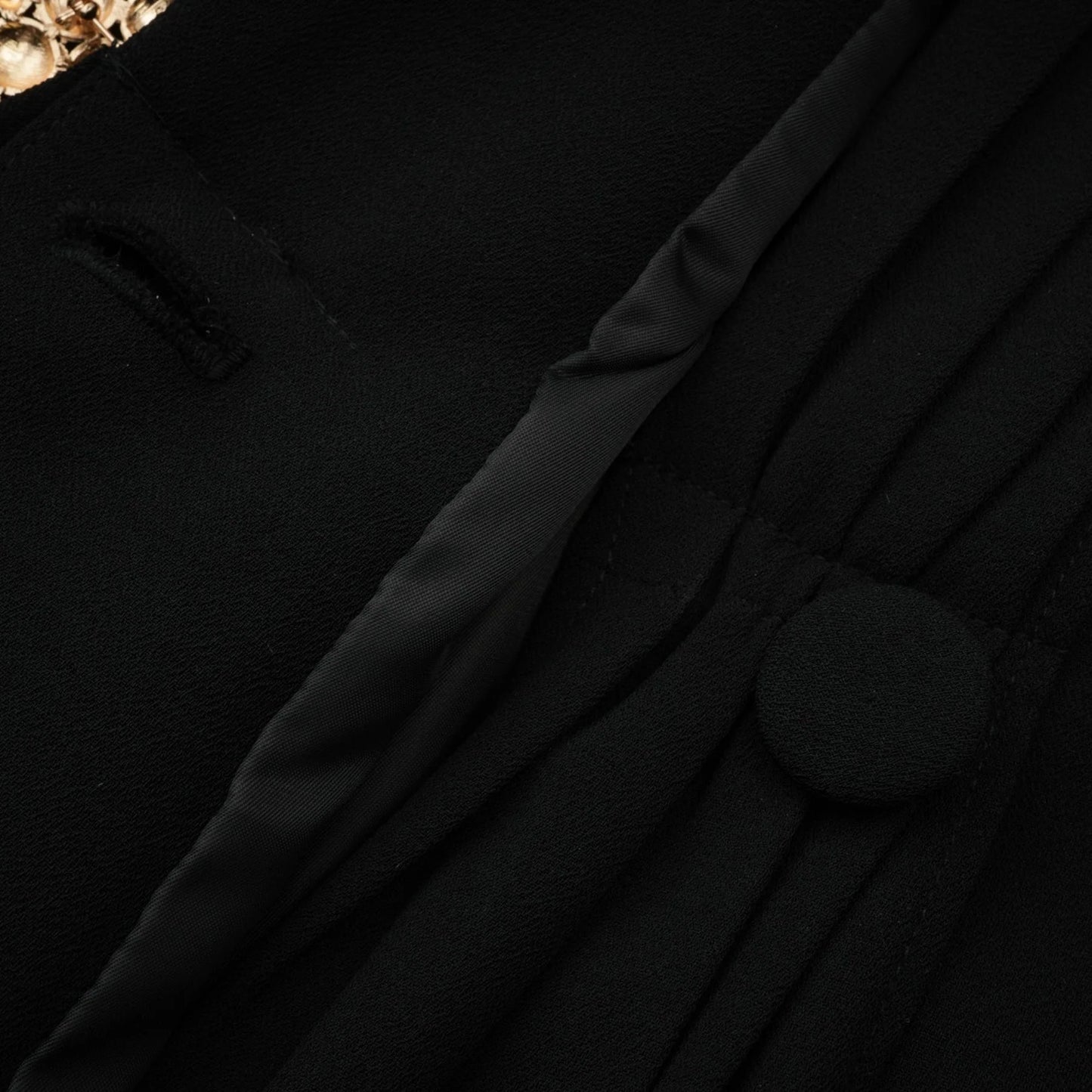 Suzanne black pleated jacket trousers matching set