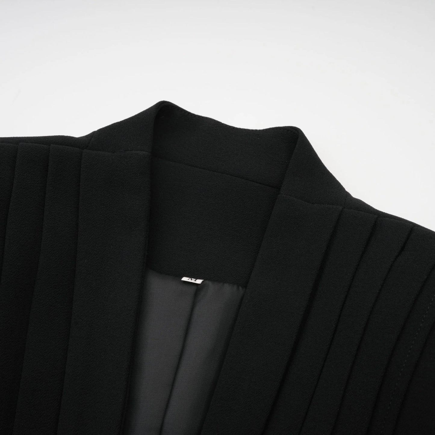 Suzanne black pleated jacket trousers matching set
