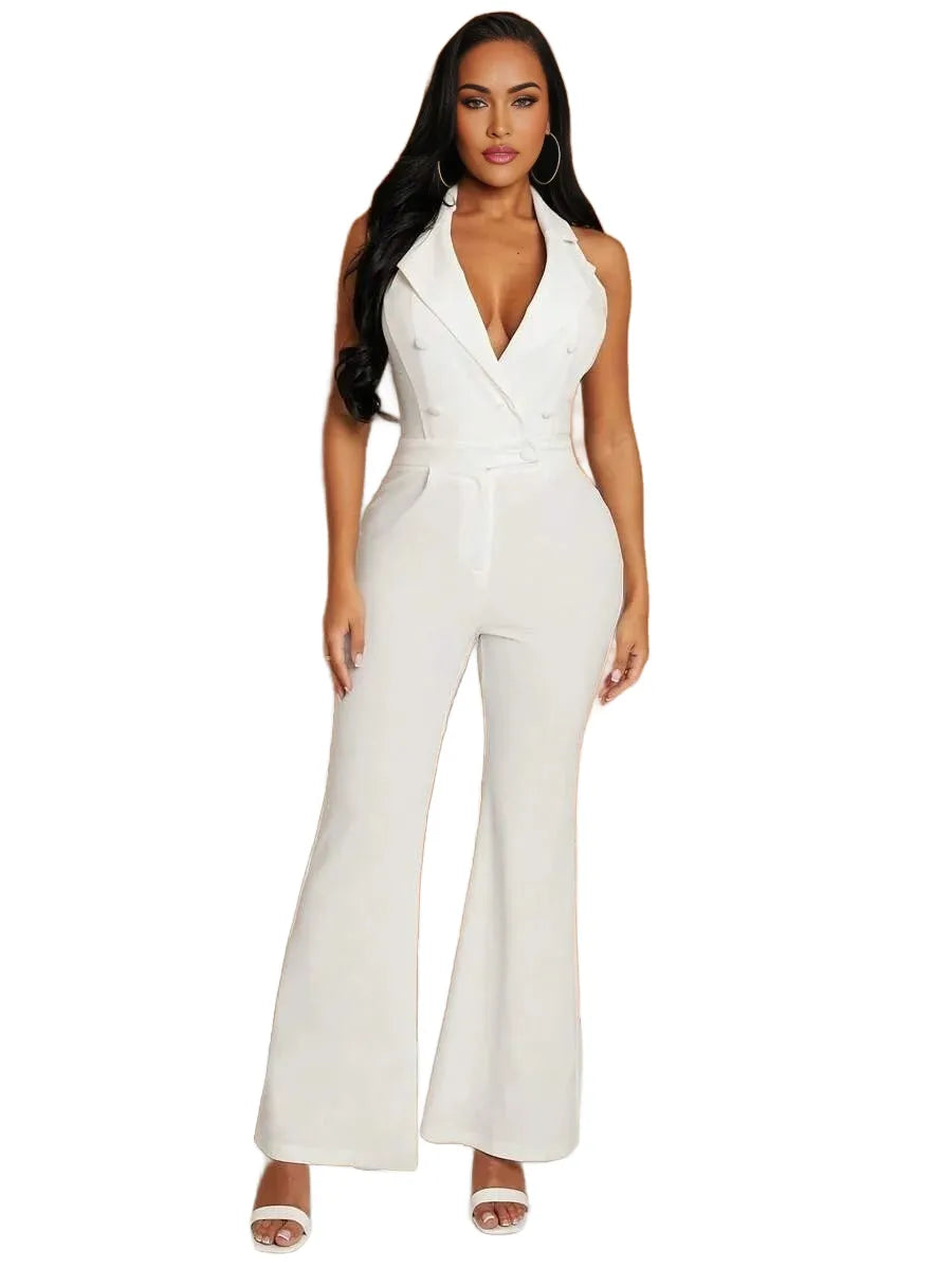 SXY SpringSummer Valentines Day Clothes Elegance Old Money White Suit Neckline DoubleBreasted
