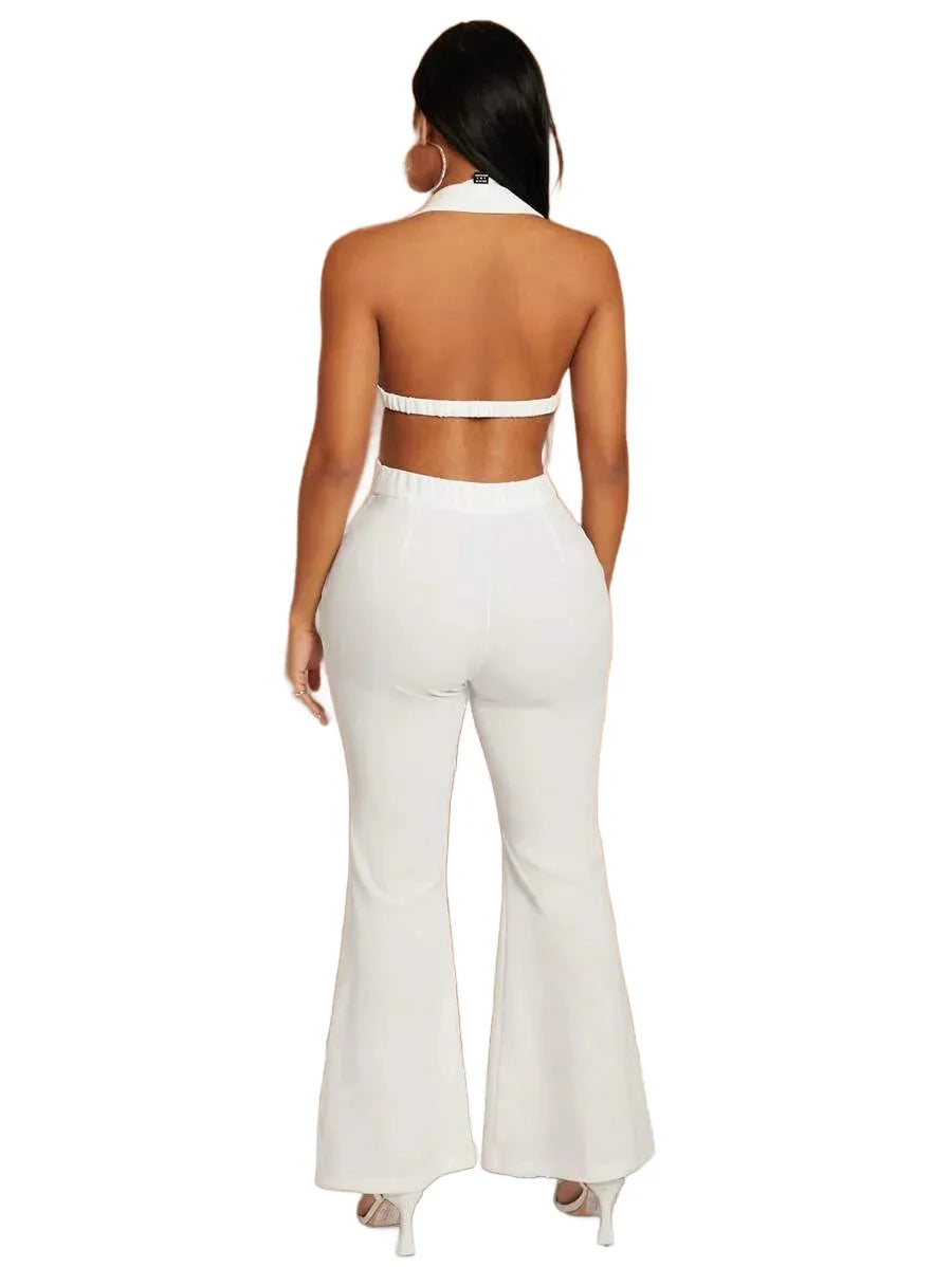 SXY SpringSummer Valentines Day Clothes Elegance Old Money White Suit Neckline DoubleBreasted