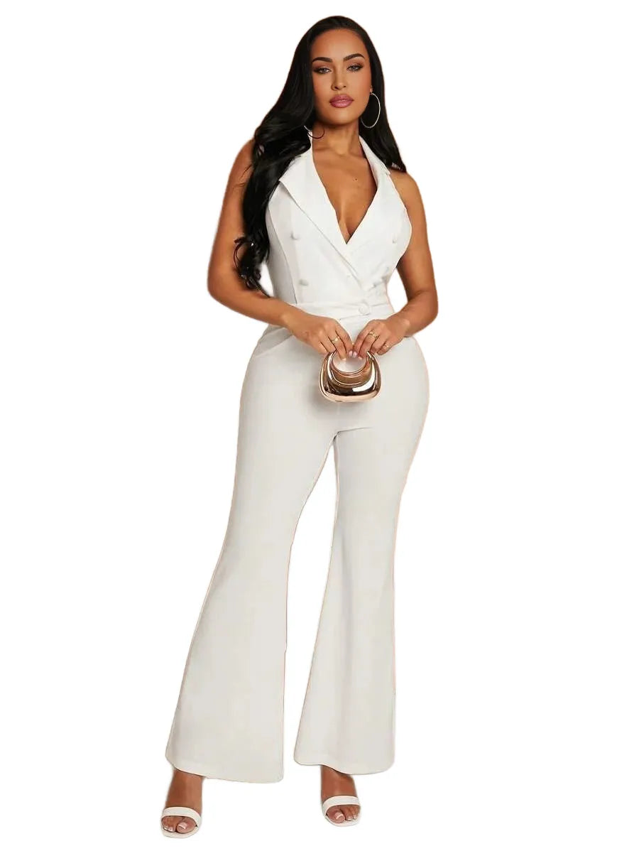 SXY SpringSummer Valentines Day Clothes Elegance Old Money White Suit Neckline DoubleBreasted