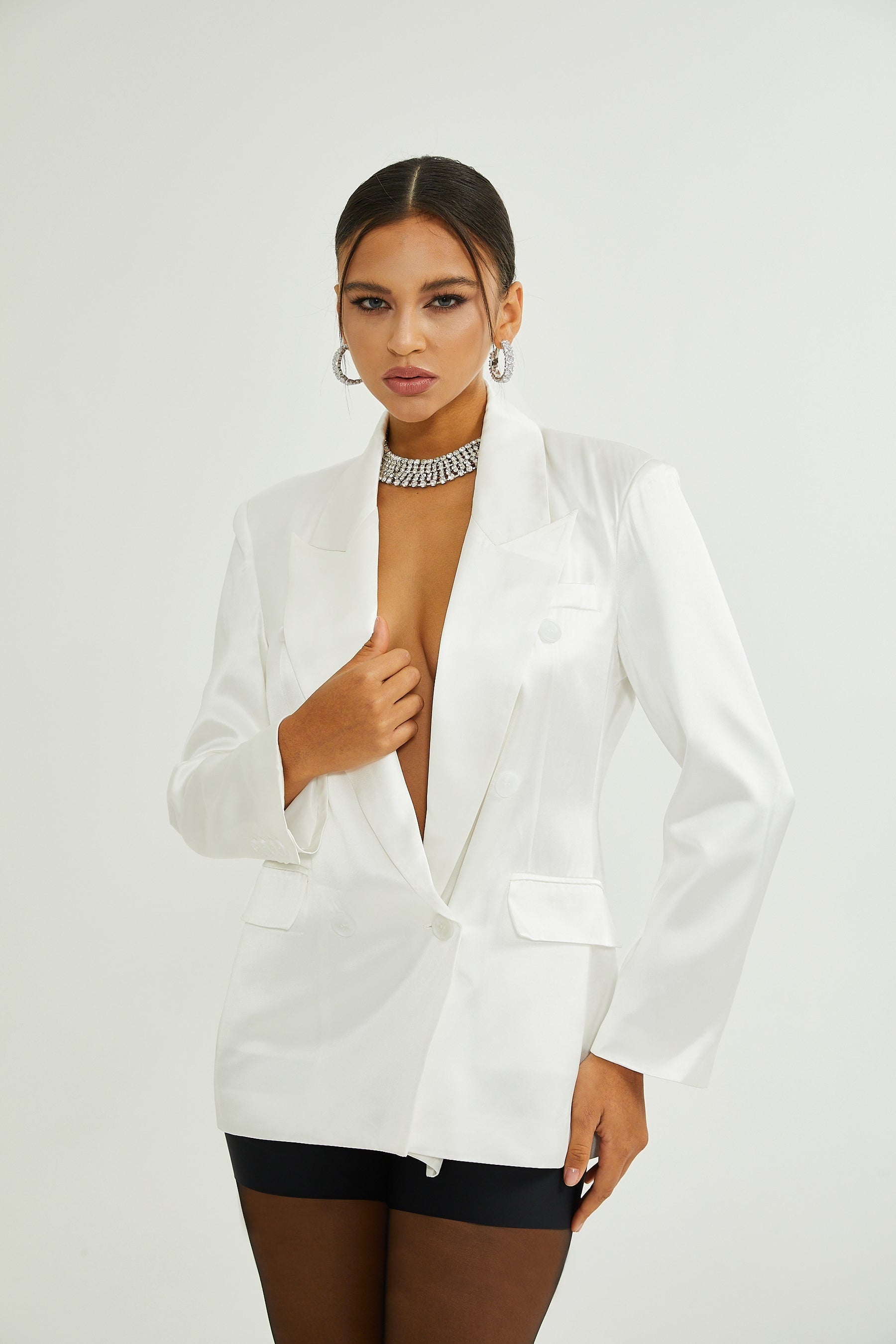 Sylvie white doublebreasted blazer