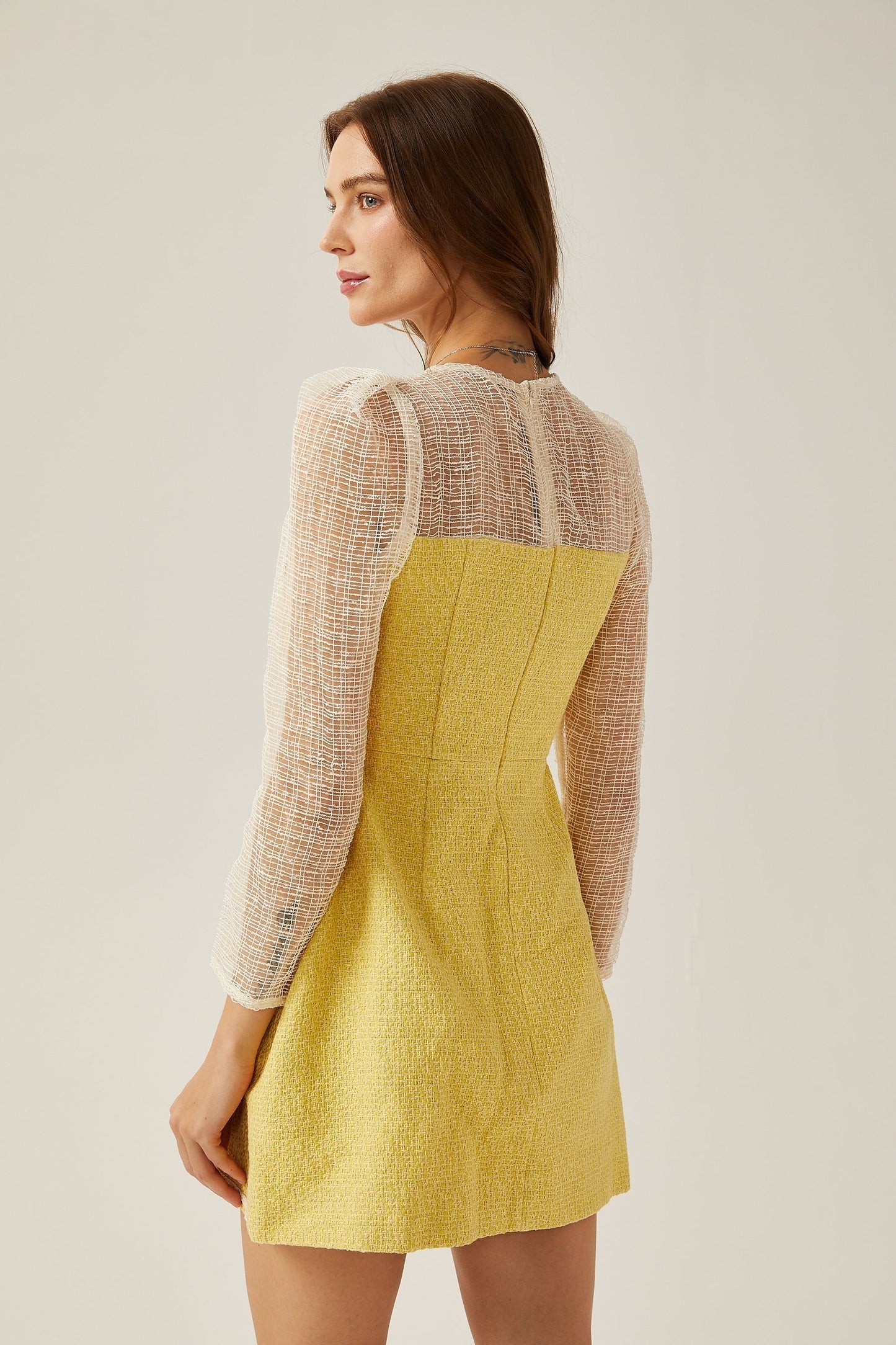 Tatiana pearlembellished semisheer mini dress