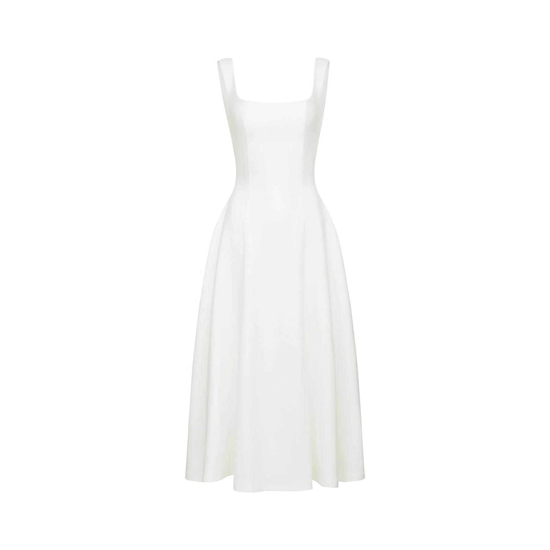 Thala white pleated flared midi dress